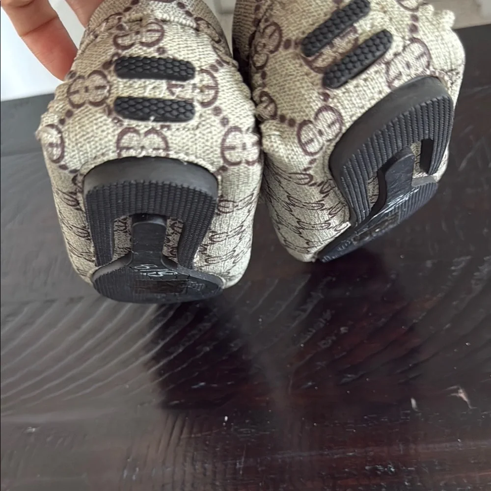 Total shoes Cream and Brown Dress Shoes with Monogram Print